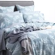 Renee Taylor Native Cotton Jacquard Quilt cover set French Blue