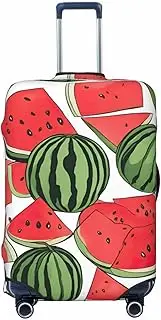 [CADREWY] Red Watermelon Print Travel Suitcase Cover Luggage Protector with Elastic Anti Scratch for Carry On, Black, Small