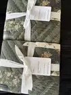 Set Of 2 pottery barn Winter Spruce Quilted Euro Shams NWT Green Holiday Tree