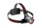 Head Torch LED Rechargeable with Motion Sensor, Headlamp Headtorch Head Light LCD Display 20000 Lumen 3 Modes Adjustable Focus, Helmet Lamp for Camping Hiking Emergency Fishing(Black)
