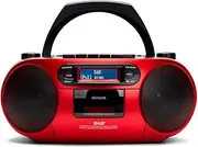 Aiwa BBTC-660DAB/RD Portable Cassette Radio with CD, Bluetooth and USB, Cassette Recorder, RDS, FM PLL, Dab+, Remote Control, Red