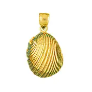 14K Gold 12MM Mollusk Shell Charm