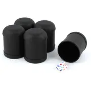Party Bar Plastic Shaker Guessing Casual Tools Dice Cup Black 5 PCS w 25 Dices