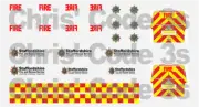 Code 3 Adhesive Vinyl Decal Suit Oxford Diecast 1/76 van - Staffordshire Fire