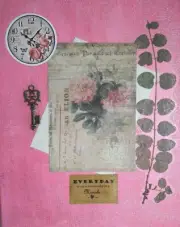 Mixed Media Art Collage Vintage Style on 8"x10" Canvas Panel