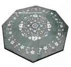 18" green Marble center Table Top Unique Design Inlay side Coffee corner table