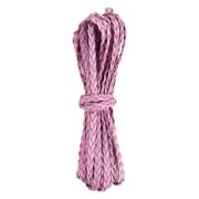 Flat Braided Leather Cord 5mm 5m Pink Craft Strip for Jewelry 16.4ft