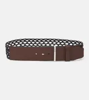 [Max Mara] Max Mara Leather and canvas belt Inch 33.5 black