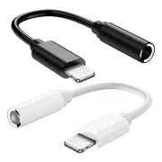 2 Pack Apple MFi Certified Lightning to 3.5 mm Headphone Jack White & Black