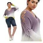 NWT Torrid Ombre Rib Lattice Sleeve Sweater Springtime Torrid Sz 00/M/L
