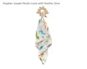 NWT Stephen Joseph Dinosaur Muslin Lovie with Teether