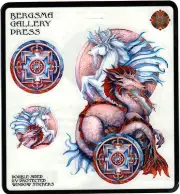 Elemental Magic Dragon and Unicorn Double Sided Window Decal Sticker