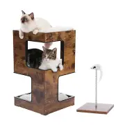 Wood Cat House, Pet Furniture, Wood Cat Tree, Scratcher Toy, Cat Climbing