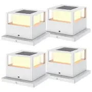 4 Pack Solar Post Cap Lights Outdoor, 20 Lumen High Brightness Waterproof LED...