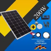 200W 12V Fixed Solar Panel Kit Mono Waterproof Home Caravan Camping Charging AU