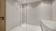 900-1200*2000mm SUN Pivot Door Square Knob Handle Frameless No Corner Shelf Shower Screens