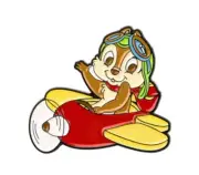 CHIP N DALE - CHIP FLYING A PLANE ENAMEL PIN - FREE AU POST - AU STOCK