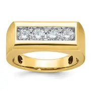 14k Yellow Gold Men's Square Top Diamond Ring Mounting