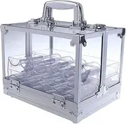 TX GIRL 600-Capacity Clear Acrylic Poker Chip Cases & Trays Poker Chip Tray with Covers Casino Equipment 8.66 X 6.49 X 6.69inch (Size : 8.66 x 6.49 x 6.69inch)