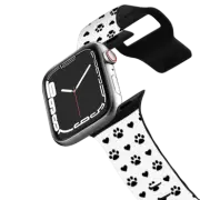 Apple Watch Series 4-6, SE (40mm) Impact Band black and white paw print for dog lovers