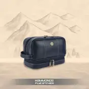 Classy and Functional: Leather Toiletry Bag with Multi Compartments, Royal Blue