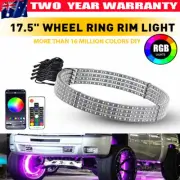 4X 15.5 Inch RGB LED Car Ring Wheel Lights Rim Strips Bluetooth APP Control 12V (for: Porsche)