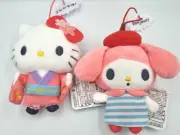 Sanrio Set of 2 Mascot Plush 10cm, Japanese Hello Kitty French My Melody NWT.