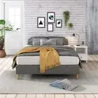 Metal Bedframe Mattress Foundation Dark Grey Double