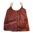 Evereve Sundry Tank Top Women's Size 2 Medium Striped Mauve Purple Cotton New