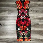 NEW TED BAKER Bismii Toucan Print Sheath Knee Length Dress size 0 Ted (US 2)