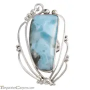 Navajo Native American Larimar Ring Size 7 1/2 by Scott Skeets SKU227914