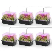 6-Pack Seed Starter Tray Kit with Plant Light Seedling Trays with Adjustable ...