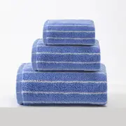 GGP Blue Soft And Absorbent Cotton Towel Set - 3 Piece Luxury Bath Towels Ideal For Adults, Face & Bath Towels