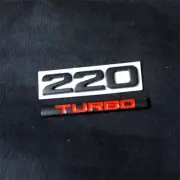 1x Matte Black 220 + 1x Black Red TURBO Metal Sticker Badge Emblem Decal Utility (for: Renault)