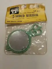 Vintage Mirror! Thin Line 3-Way 4 inch, 2 Sided Mirror! Unique old Item! NICE!