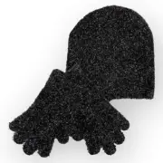 Nordstrom Tinsel Black and Multicolor Beanie and Glove Set