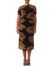 Estelle Plus Glow Horizon Mesh Midi Dress