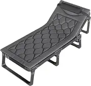 Iron Foldable Camping Bed with Mattress Comfortable Folding Bed Height Adjustable Camping Beds Portable Travel Camp Cots