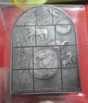 Rare 999 Silver Tablet, SIMEON - 12 Tribes, CHAGALL Windows, Jacques Cartier