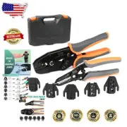 Ergonomic 8 PCS Crimping Tool Set for Heat Shrink & Ferrules - Easy Jaws Swap