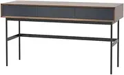 Entryway Table Mid Century Modern Console Table, Narrow Wood Entryway Table with 3 Storage Drawers, Farmhouse Entry Tables for Entryway, Front Hall, Hallway, Living Room Door Sideboard(Brown,Medium)