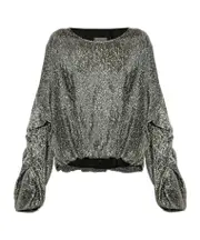 sequined top S silver