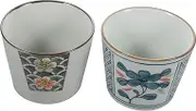 PHENOFICE Retro Tea Cups Set of 2 Ceramic Japanese Style Elegant Safe Rim for Everyday Use