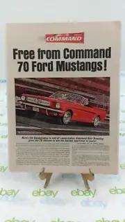 1964 Command Mustang Official Pace Car Indy 500 Original Magazine Ad 8.5 x 10.5"