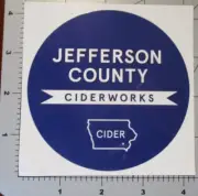JEFFERSON COUNTY CIDERWORKS hard cider iowa STICKER decal craft beer brewing