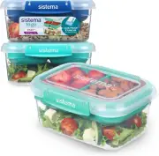 Sistema to Go Stax Food Storage Containers | 1 L | 3 Piece Airtight Container...