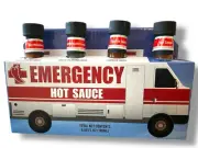 Emergency Hot Sauce Collection Red Habanero -Green Jalapeno - Chipotle - Cayenne