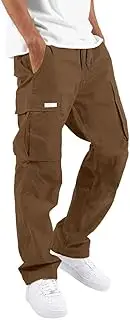 [Generic] Mens Cargo Pants Loose Fit Hiking Pants Causal Joggers Drawstring Athletic Workout Sweatpants Work Pants with Pockets