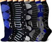 [CHARMKING] Compression Socks (7 Pairs), 15-20 mmhg is BEST Graduated Athletic & Medical for Men & Women, Running, Flight, Travels