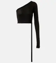 [Rick Owens] Rick Owens Ziggy one-shoulder crop top AU 8 black